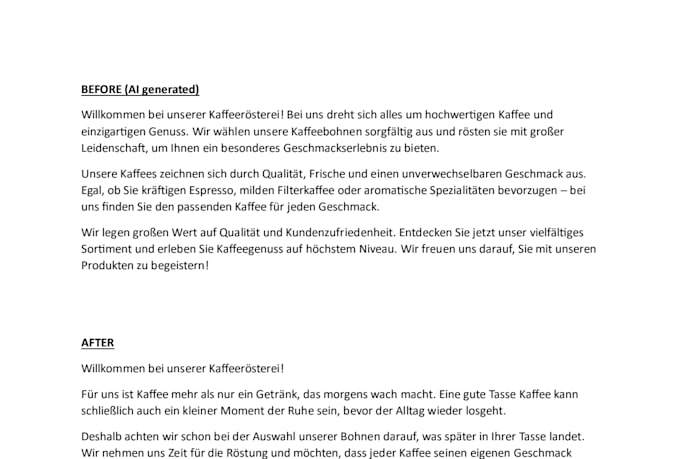 humanize and edit your german ai generated text