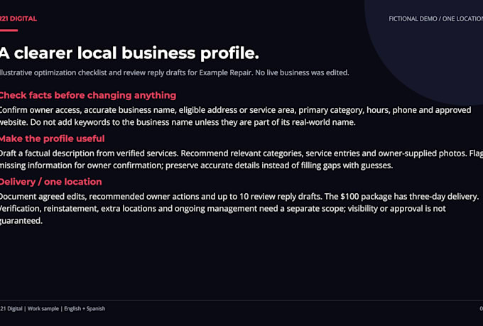 set up and optimize your google business profile and draft review replies