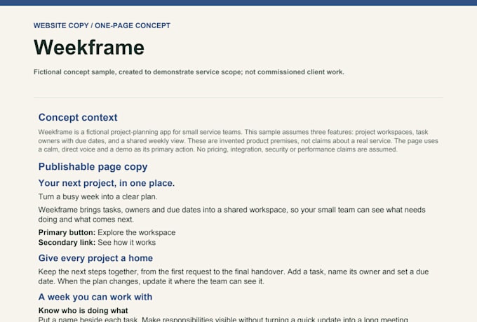 write homepage and about us copy in your brand voice