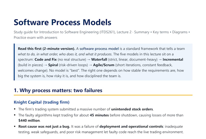 turn your lecture slides into a complete study guide with practice exams