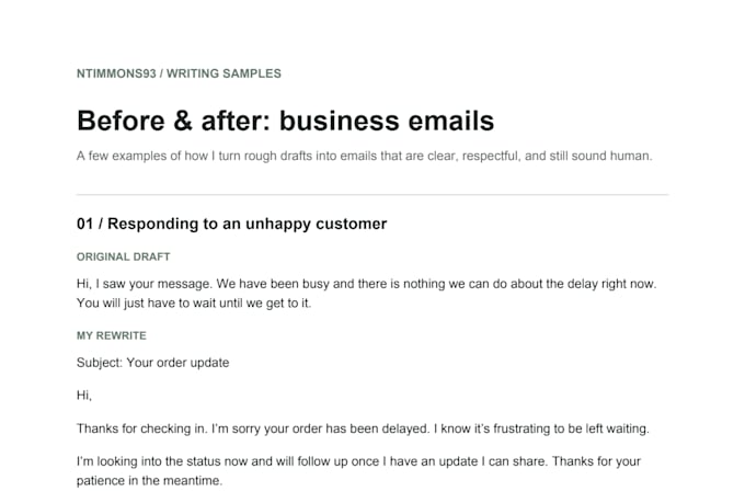 write professional business letters and customer emails