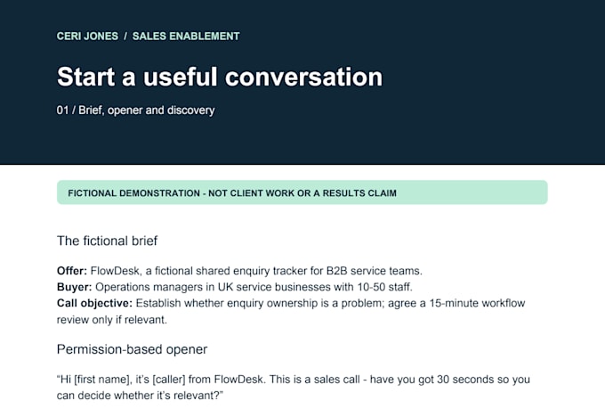 write your b2b cold call script and objection handling guide
