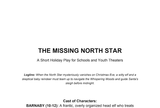 write an engaging children play script or skit