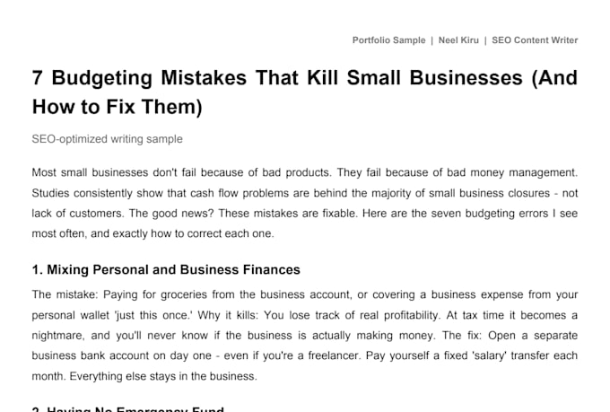 write personal finance blog posts and money articles