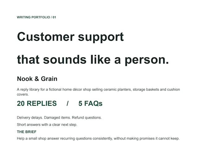 write customer support replies and faqs for your online shop