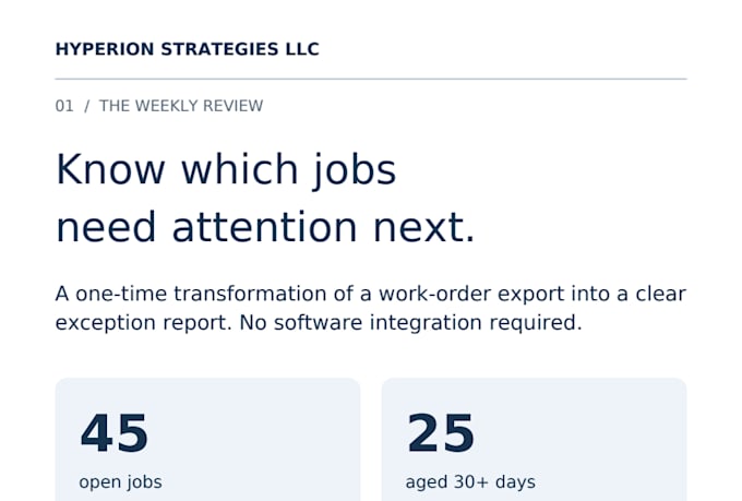 turn your work order export into an exception report