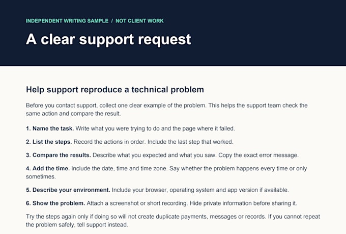 write clear saas help articles and customer support faqs