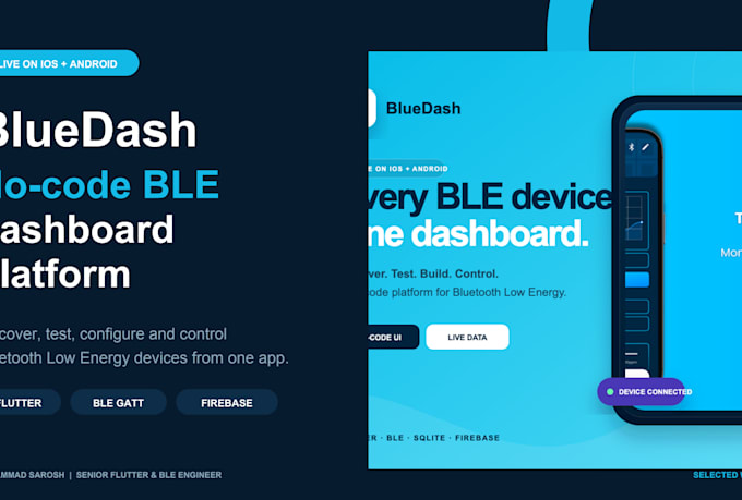 develop a flutter ble app for bluetooth and iot devices