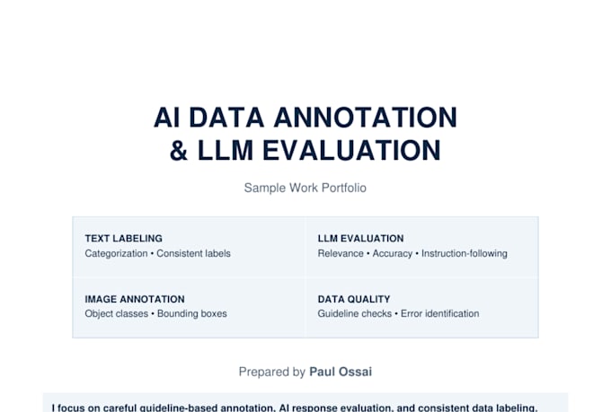 do ai data annotation, llm evaluation, and data labeling