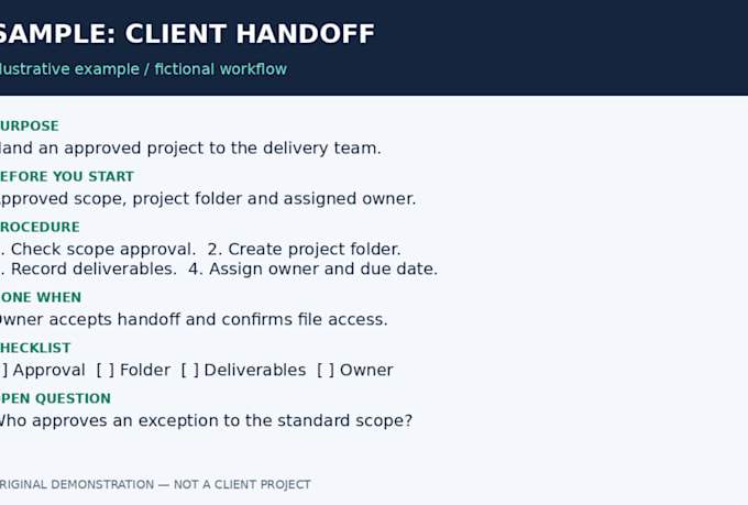 write clear sops and checklists from your loom or process recording