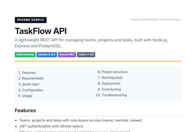 write a professional readme and setup guide for your github project