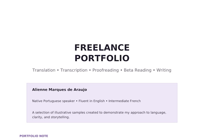 translate and transcribe in english and portuguese