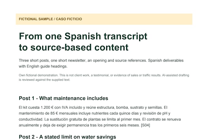 repurpose your spanish transcript into posts and a newsletter