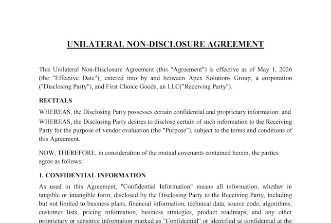 draft a custom nda for you