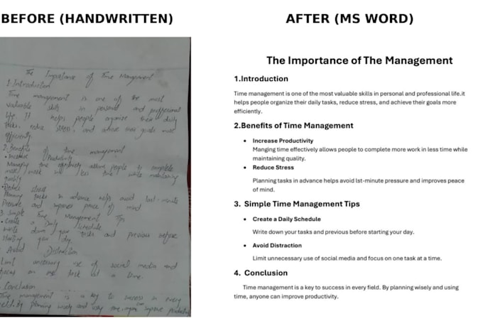 convert handwritten notes into word