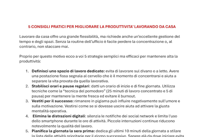 articoli, post e contenuti in italiano