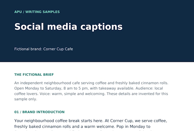 write instagram and facebook captions for your small business