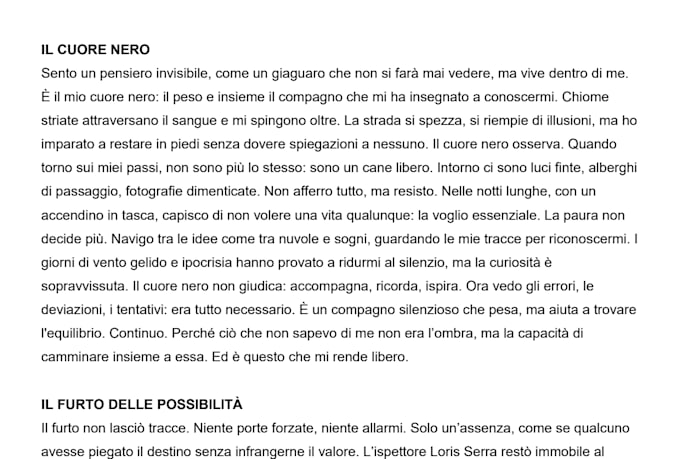write captivating stories and creative texts in italian