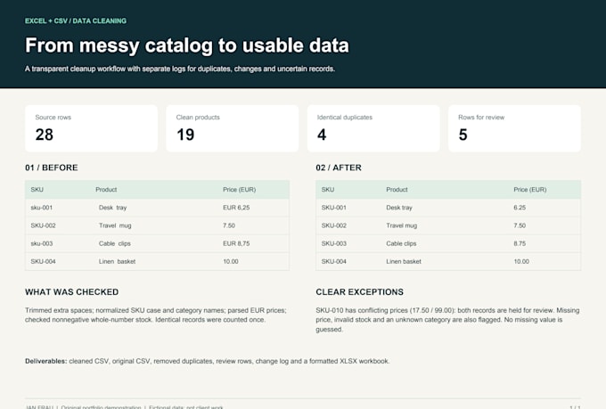clean merge and format your excel or CSV data