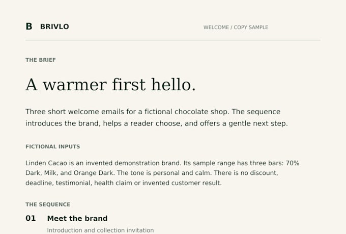 write a three email welcome sequence for your ecommerce brand