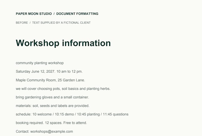 format your text into a clean professional PDF