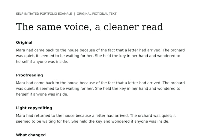 proofread and lightly copyedit your manuscript