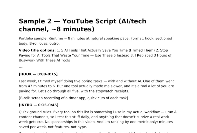 write youtube scripts for ai and tech channels