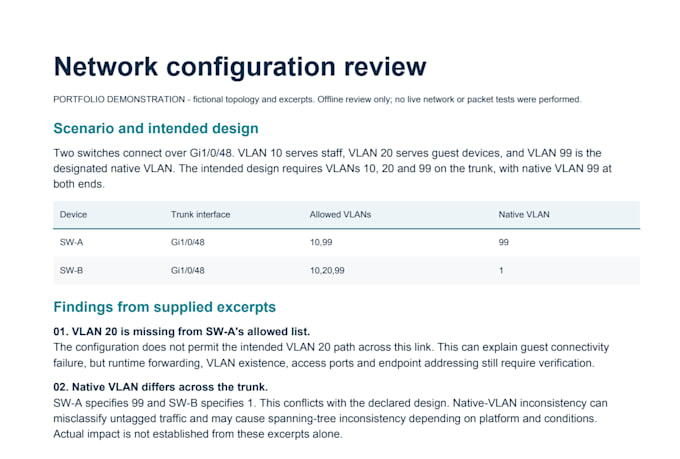 review your network design and routing and switching configuration