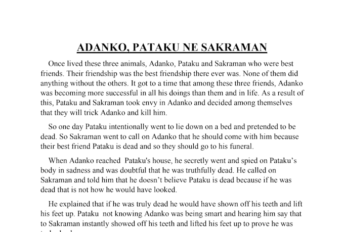 provide you with ghanaian or african folklore stories