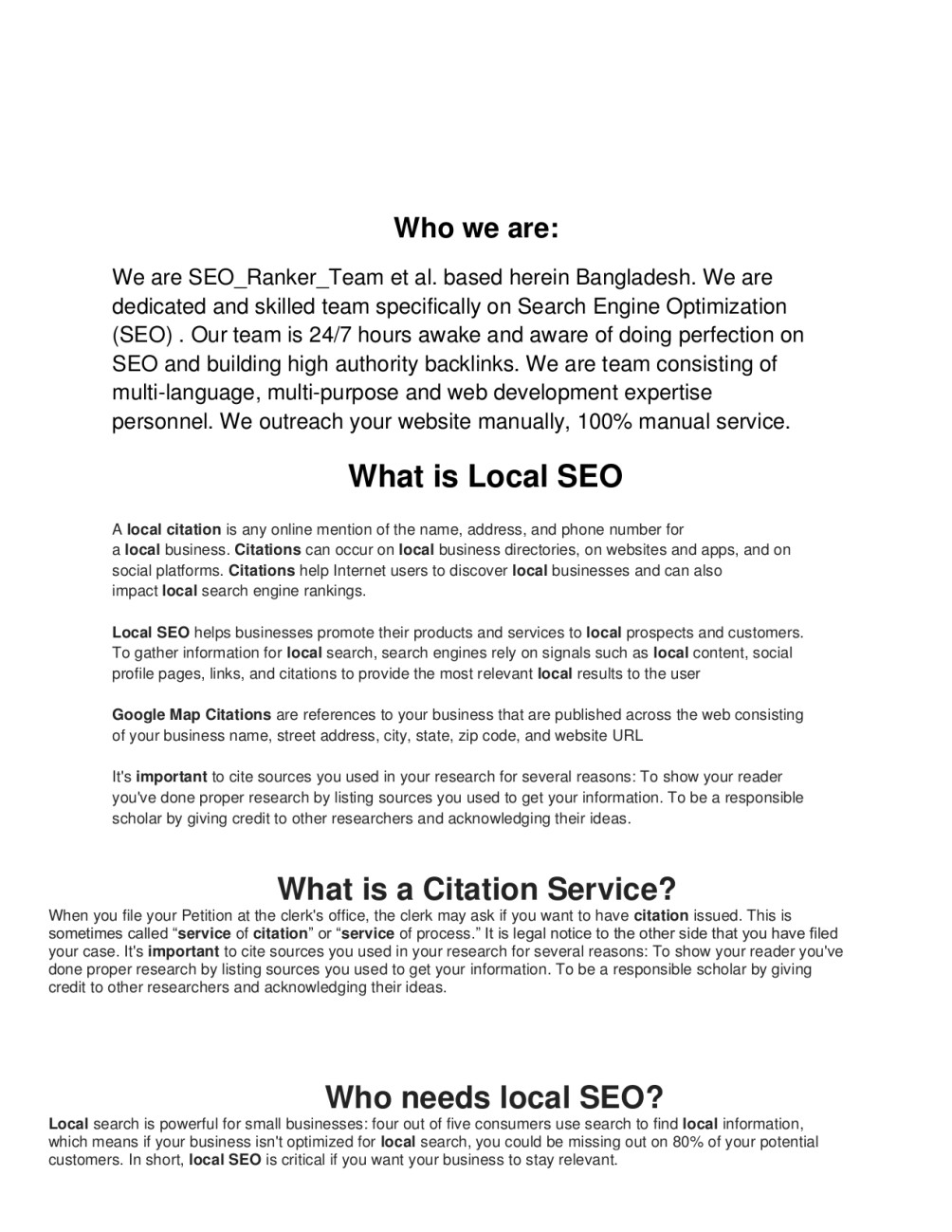 Be Local Seo Citation Agency To Rank Website On Google By Seo Ranker Team