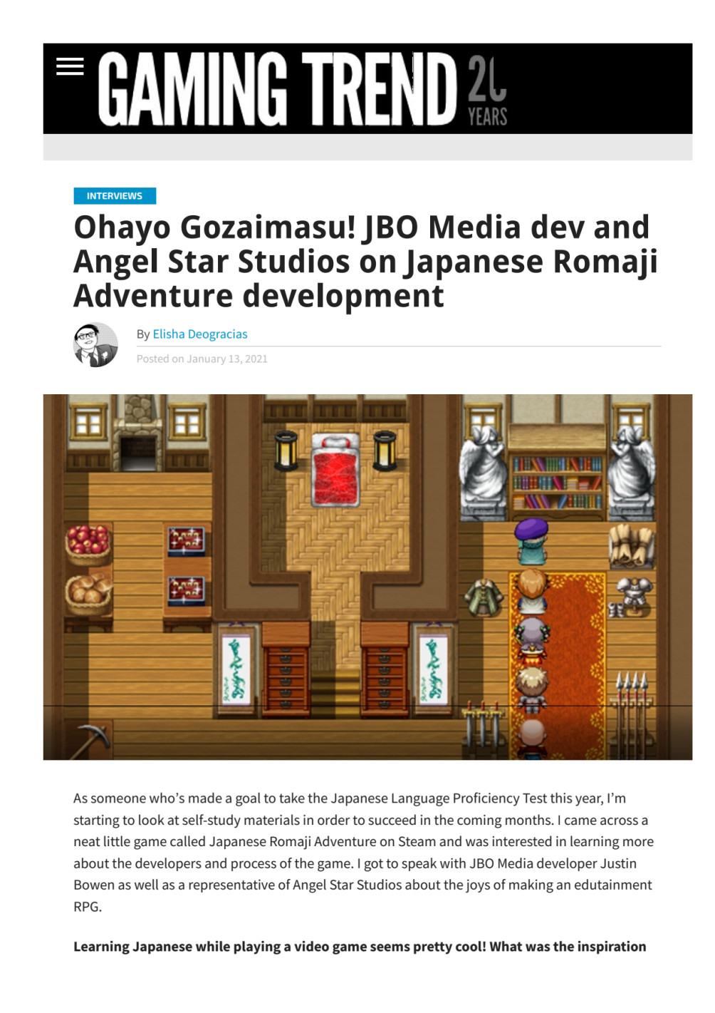 Ohayo Gozaimasu! JBO Media dev and Angel Star Studios on Japanese