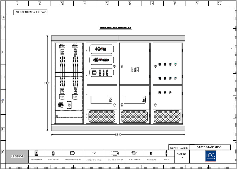 Draw electrical shop drawings for all type of lv switchgear by