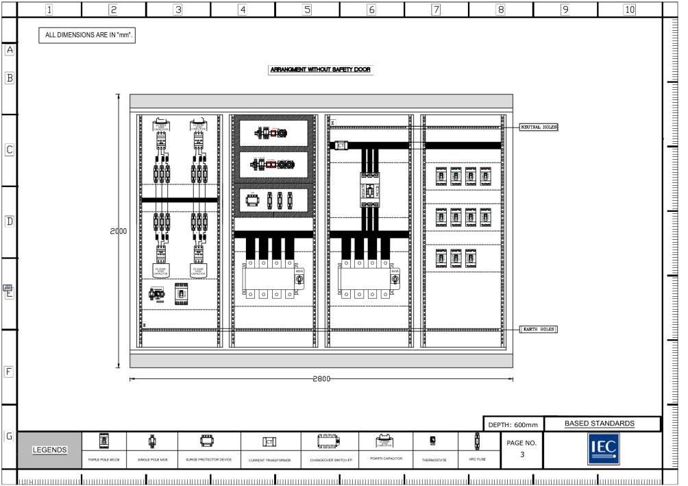 Draw electrical shop drawings for all type of lv switchgear by