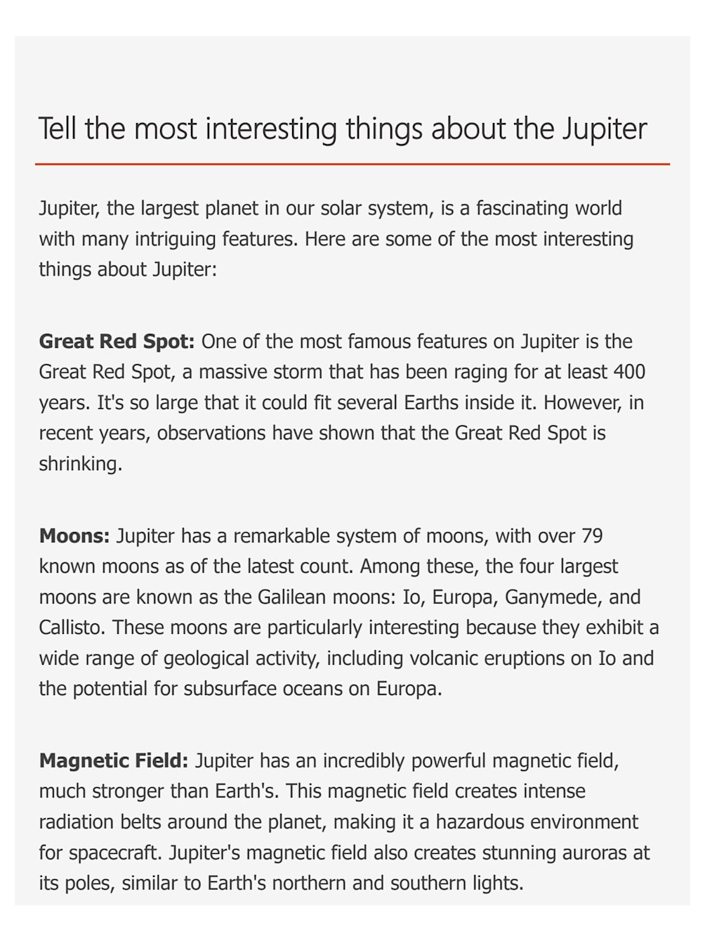 Write articles about the most attractive planet jupiter by