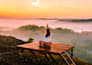 design an earthy yoga retreat flyer and poster in a3