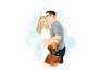 draw couple and wedding portrait illustration