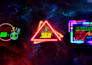 do retro synthwave pop neo sci fi cyberpunk arts and logo