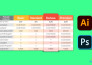 design psd and ai price list or price comparison chart