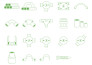 create set simple custom vector line icons