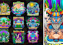 create trippy psychedelic design for t shirt and merch