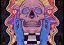 do hand drawn vintage skull edgy illustratio