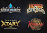 design a stylized fantasy rpg game logo and branding