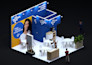 design booth, kiosk event design with 3d render drawing