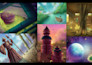 paint fantasy and sci fi concept art environments, buildings