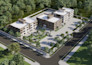 design 3d apartment building exterior rendering, multi family housing