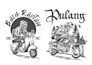 create custom motobike art based on object of skull, demon, zombie, or animals