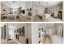 do modern 3d interior design and rendering for bedroom, dressing room, workplace