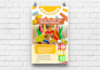design kids summer camp, school, college party event poster or flyer