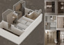 design studio, small apartment and service apartment