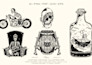 draw vintage retro logo illustration for merch